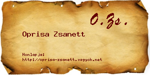 Oprisa Zsanett névjegykártya